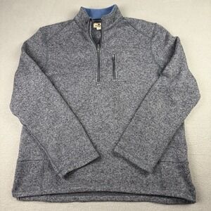Woolrich 1/4 Quarter Zip Pullover Sweater Jacket Mens‎ Size XL Heather Gray